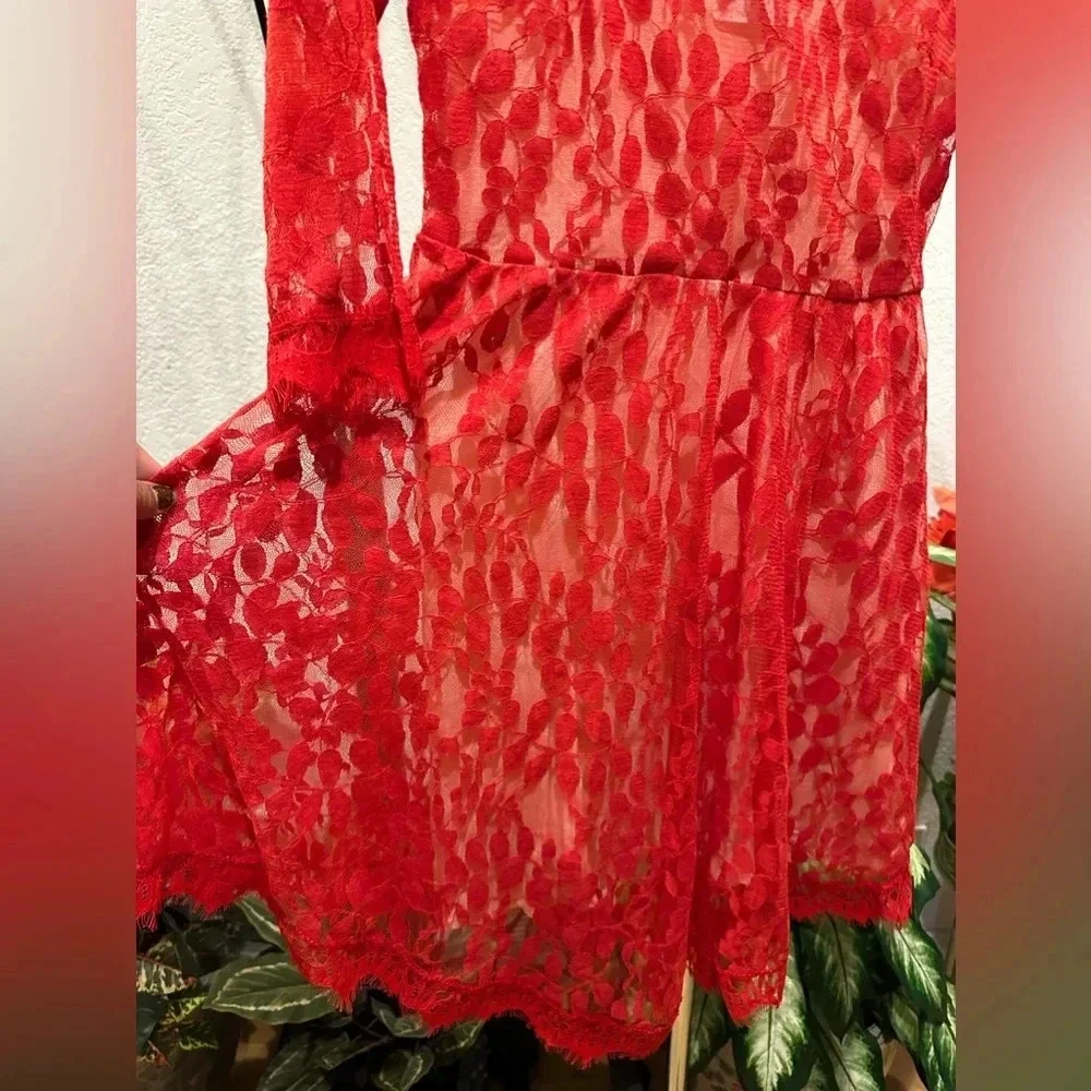 Free People Floral Mesh Lace Dress size 2